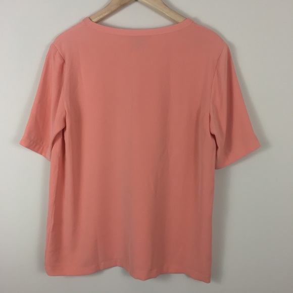 St. John Short Sleeve Oversized Blouse Top - Picture 3 of 8